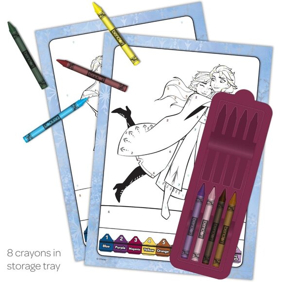 Disney Frozen II Color By Number Kit With 8 Crayons & Coloring Pages - Picture 2 of 3